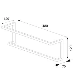 Sealskin Carré Handdoekrek 48 Cm Zwart -Badkamer Verkoop 123 1062