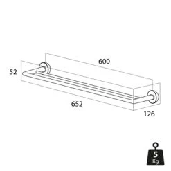 Tiger Handdoekhouder Cooper Dubbel -Badkamer Verkoop 123 1076