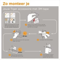 Tiger Handdoekrek Colar RVS 18 Tiger Handdoekrek Colar RVS -Badkamer Verkoop 123 1115