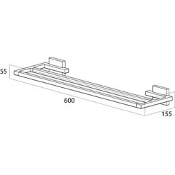 Tiger Dubbel Handdoekrek Zenna Chroom/Wengé -Badkamer Verkoop 123 1133