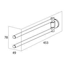 Tiger Handdoekhouder Noon 2-armig Zwart -Badkamer Verkoop 123 1180