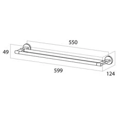 Tiger Handdoekhouder Noon Dubbel Zwart -Badkamer Verkoop 123 1194