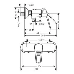 Hansgrohe Douchemengkraan Novus Loop -Badkamer Verkoop 123 125