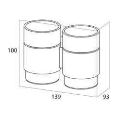Tiger Dubbele Bekerhouder Nomad Hangend Met Bekers Zwart -Badkamer Verkoop 123 1680