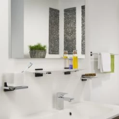 Tiger Bekerhouder Zenna Hangend Met Beker Chroom/Wengé -Badkamer Verkoop 123 1739