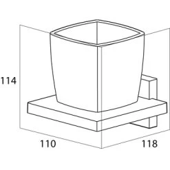 Tiger Bekerhouder Zenna Hangend Met Beker Chroom/Wengé -Badkamer Verkoop 123 1742