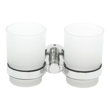 Haceka Dubbele Bekerhouder Kosmos Hangend Met Bekers Chroom 3 Haceka Dubbele Bekerhouder Kosmos Hangend Met Bekers Chroom