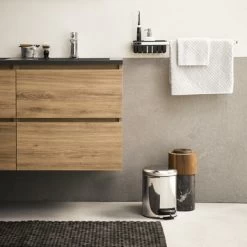 Sealskin Badmat Woodblock 52x90cm Zwart -Badkamer Verkoop 123 1791