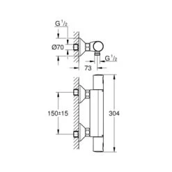 Grohe Thermostatische Douchekraan Precision Start Chroom 15 Cm -Badkamer Verkoop 123 180
