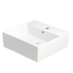 Atlantic Wastafel Jace Vierkant Wit 46x46x15 Cm -Badkamer Verkoop 123 2098