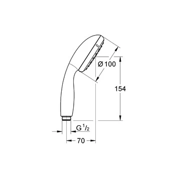 Grohe Handdouche Vitalio Start II Ø10 Cm 2 Standen 5,7 L/m 4 Grohe Handdouche Vitalio Start II Ø10 Cm 2 Standen 5,7 L/m - Afbeelding 2