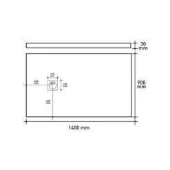 Van Marcke Krypton Douchebak In Polybeton Steenimitatie Wit 140x90 -Badkamer Verkoop 123 2271