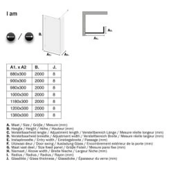 Sealskin Inloopdouche I AM A1 90x200 Cm RVS -Badkamer Verkoop 123 2399