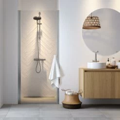 Sealskin Douchedeur Nis Hooked 90x200cm Hoogglans Aluminium -Badkamer Verkoop 123 2479