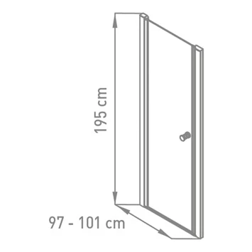 Van Marcke Hoover Douchewand Draaideur 100x195 4 Van Marcke Hoover Douchewand Draaideur 100x195 - Afbeelding 2