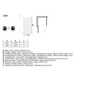 Sealskin Douchewand Voor Swingdeur I AM 200x100 Cm RVS 8 Sealskin Douchewand Voor Swingdeur I AM 200x100 Cm RVS - Afbeelding 6