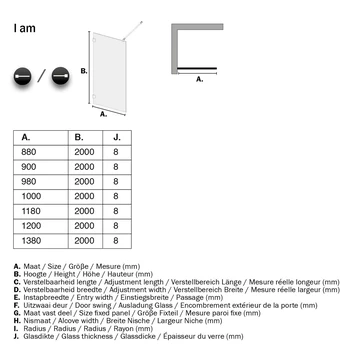 Sealskin Inloopdouche I AM A3 100x200 Cm Zwart 8 Sealskin Inloopdouche I AM A3 100x200 Cm Zwart - Afbeelding 6