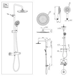 Tiger Regendoucheset Akcent Zwart/messing Incl Kraan En Handdouche Met 3 Straalstanden 17 Tiger Regendoucheset Akcent Zwart/messing Incl Kraan En Handdouche Met 3 Straalstanden -Badkamer Verkoop 123 2654