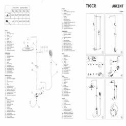 Tiger Regendoucheset Akcent Zwart -Badkamer Verkoop 123 2671