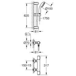 Grohe Precision Flow Douchethermostaat Incl. Doucheset -Badkamer Verkoop 123 2837