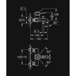 GROHE Badkraan Start Classic Met Hendel Chroom 15 Cm -Badkamer Verkoop 123 297