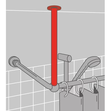 Sealskin Plafondsteun Seallux Voor Douchegordijnstang Chroom 60 Cm 6 Sealskin Plafondsteun Seallux Voor Douchegordijnstang Chroom 60 Cm - Afbeelding 4