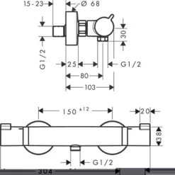 Hansgrohe Thermostatische Douchekraan EcoStat Comfort Zwart 5 Hansgrohe Thermostatische Douchekraan EcoStat Comfort Zwart -Badkamer Verkoop 123 309
