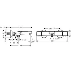 Hansgrohe Thermostatische Badkraan Ecostat Universal Chroom 15 Cm -Badkamer Verkoop 123 313