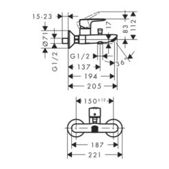 Hansgrohe Mysport Badkraan -Badkamer Verkoop 123 315
