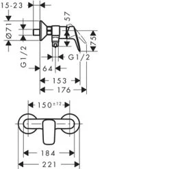 Hansgrohe Douchekraan MyCube Met Hendel Chroom 5 Hansgrohe Douchekraan MyCube Met Hendel Chroom -Badkamer Verkoop 123 323