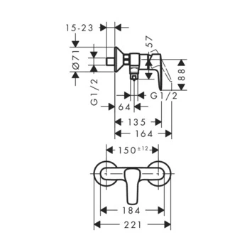Hansgrohe Mysport Douchekraan Eengreeps 4 Hansgrohe Mysport Douchekraan Eengreeps - Afbeelding 2