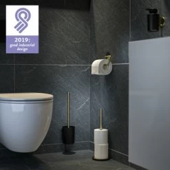 Tiger Tune Toiletrolhouder Messing/zwart -Badkamer Verkoop 123 3314