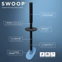 Tiger Toiletborstelhouder TESS Met Swoop Borstel Flexibel Blauw/zwart -Badkamer Verkoop 123 3327