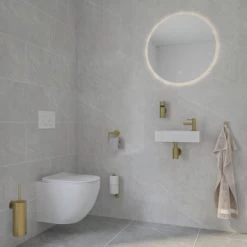 Marho Toiletrolhouder Luxor Met Klep Geborsteld Messing -Badkamer Verkoop 123 3342