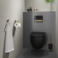 Tiger Tune Toiletborstelhouder Geborsteld Messing/mat Zwart -Badkamer Verkoop 123 3366