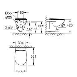 Grohe Wandcloset Bau -Badkamer Verkoop 123 339