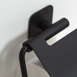 Tiger Toiletrolhouder Colar Met Klep Zwart -Badkamer Verkoop 123 3416