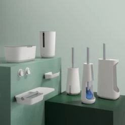 Tiger Toiletborstelhouder TESS Met Swoop Borstel Flexibel Wit/ Lichtgrijs -Badkamer Verkoop 123 3467