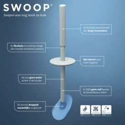 Tiger Toiletborstelhouder TESS Met Swoop Borstel Flexibel Wit/ Lichtgrijs -Badkamer Verkoop 123 3470