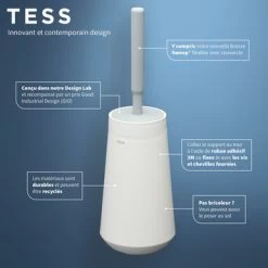 Tiger Toiletborstelhouder TESS Met Swoop Borstel Flexibel Wit/ Lichtgrijs -Badkamer Verkoop 123 3471