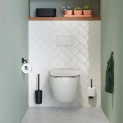 Tiger Carv Toiletborstel Met Houder Zwart 12 Tiger Carv Toiletborstel Met Houder Zwart -Badkamer Verkoop 123 3504