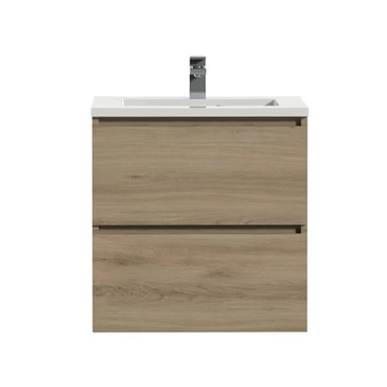 Tiger Karlo Badkamermeubel 60 Cm Chalet Eiken Met Wastafel Hoogglans Wit 4 Tiger Karlo Badkamermeubel 60 Cm Chalet Eiken Met Wastafel Hoogglans Wit - Afbeelding 2