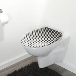 Tiger WC Bril Speckels Duroplast Zwart-wit -Badkamer Verkoop 123 4226