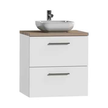 Tiger Badkamermeubel Studio 60cm Hoogglans Wit/witte Waskom Met Vierkante Greep 4 Tiger Badkamermeubel Studio 60cm Hoogglans Wit/witte Waskom Met Vierkante Greep - Afbeelding 2