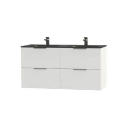 Tiger Badkamermeubel Studio 120cm Hoogglans Wit/matzwart Met Platte RVS Greep 7 Tiger Badkamermeubel Studio 120cm Hoogglans Wit/matzwart Met Platte RVS Greep -Badkamer Verkoop 123 447