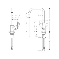 Hansgrohe Keukenkraan Ecos L Met Hendel Chroom -Badkamer Verkoop 123 4525