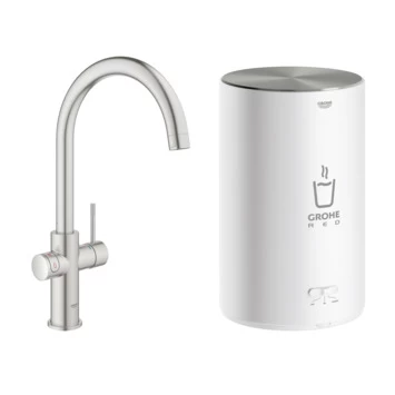 Grohe Red Compact Keukenkraan Met C-uitloop En 4 Liter Kokend Water Boiler Supersteel 3 Grohe Red Compact Keukenkraan Met C-uitloop En 4 Liter Kokend Water Boiler Supersteel
