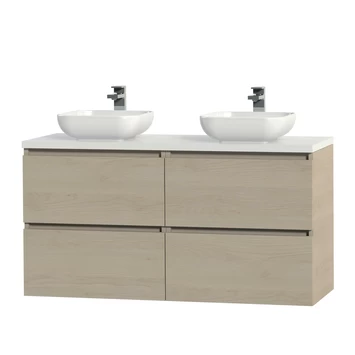 Tiger Karlo Badkamermeubelset 120 Cm Naturel Eik Met Wit Houten Wasblad En Glanzend Witte Keramische Waskom 3 Tiger Karlo Badkamermeubelset 120 Cm Naturel Eik Met Wit Houten Wasblad En Glanzend Witte Keramische Waskom