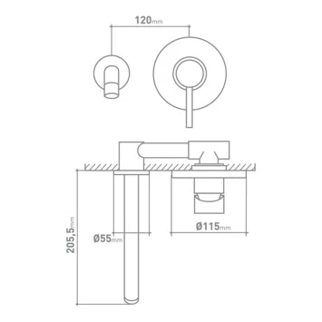 Van Marcke Wastafelkraan Cocoon Inbouw Met Hendel Chroom 4 Van Marcke Wastafelkraan Cocoon Inbouw Met Hendel Chroom - Afbeelding 2
