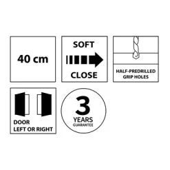 Tiger Maryport Hoge Kolomkast 40 Cm Mat Zwart Met Matzwarte Greep -Badkamer Verkoop 123 485